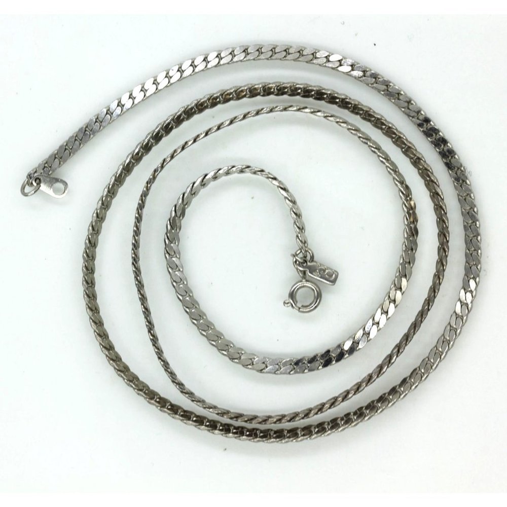 CCI Caret Creation Inc, fine quality silver tone serpentine chain necklace 23" - Picture 4 of 8